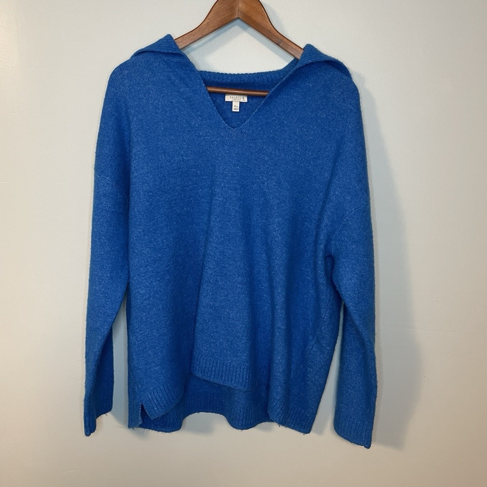 Talbots Royal Blue Wool Blend Sweater Large Woman XL Petite